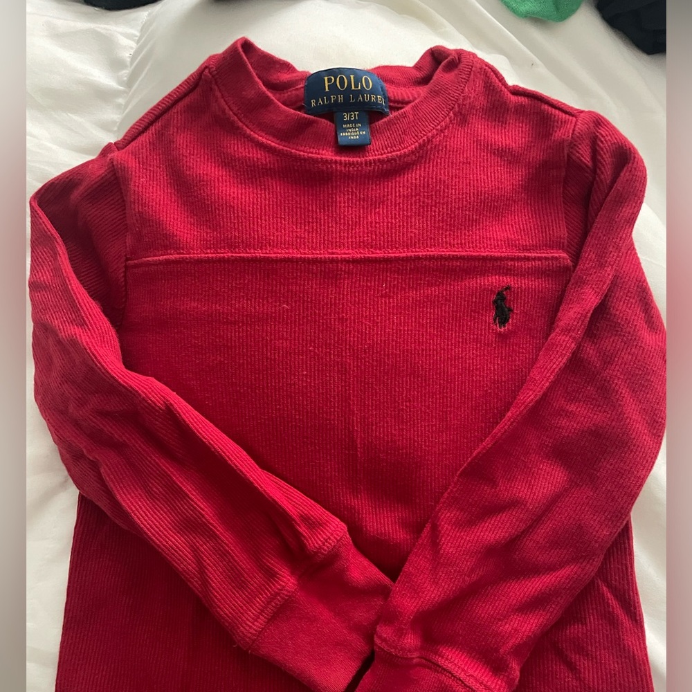 Polo Toddler long sleeve -red size 3T